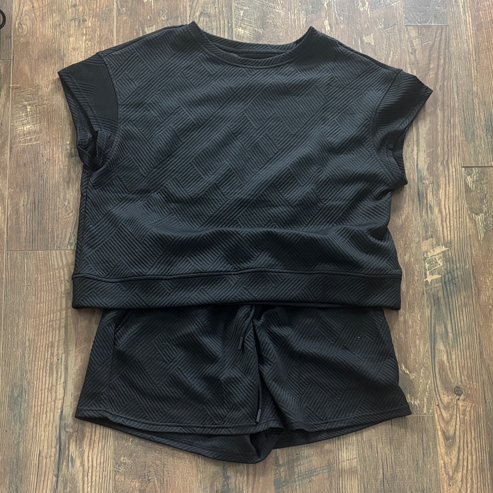 Amazon Women's Black Athletic Shorts Set